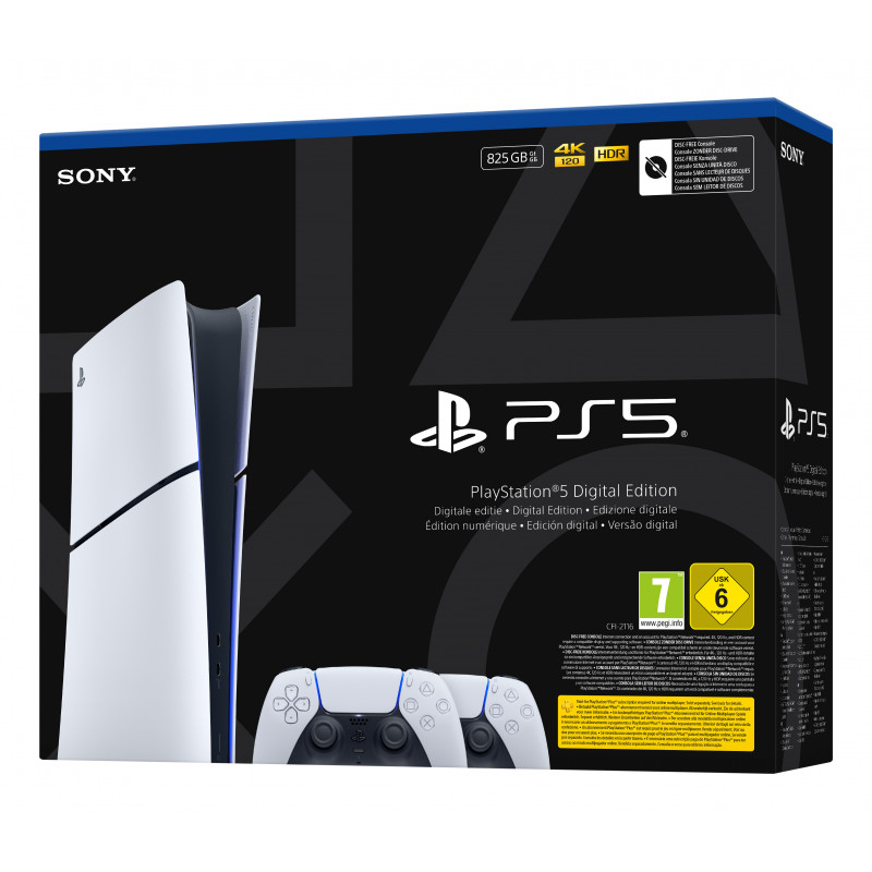 Sony PlayStation 5 Digital Edition Slim Console (CFI-2116B01Y) ar DualSense bezvadu kontrolieri - Balts