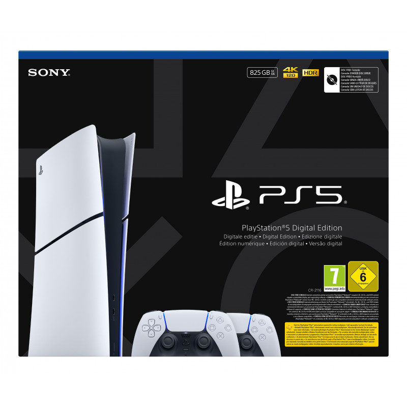 Sony PlayStation 5 Digital Edition Slim Console (CFI-2116B01Y) ar DualSense bezvadu kontrolieri - Balts
