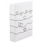 Hama Heart Waves fotoalbums, 10x15 cm, 200 fotogrāfijām, cietie vāki, balts