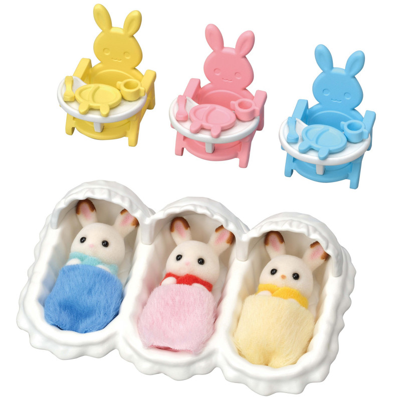 Sylvanian Families Triplets Starter Set - Bērnu kopšanas aksesuāru rotaļu komplekts