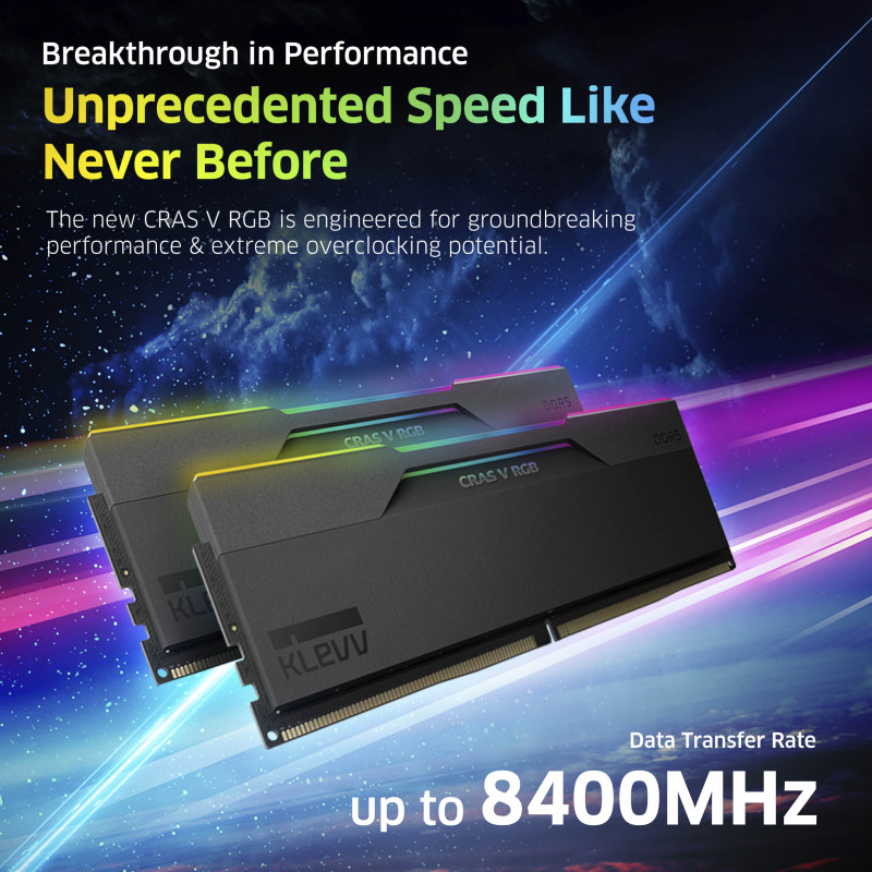 KLEVV CRAS V RGB 32GB (2x16GB) DDR5 6000MHz CL30 atmiņas komplekts