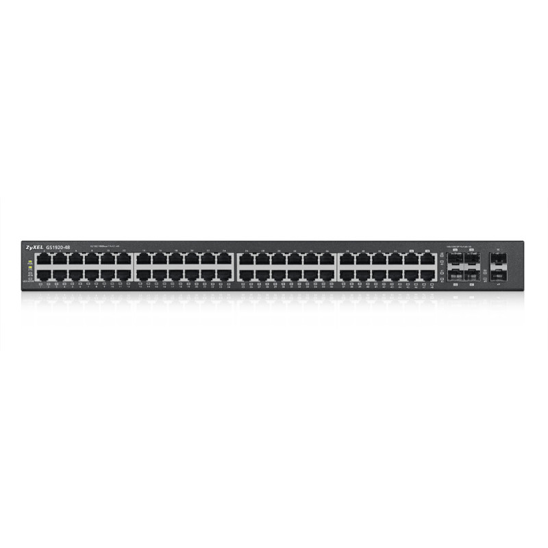 ZyXEL GS1920-48 48 portu Gigabit viedais pārvaldāmais slēdzis ar 4 SFP augšupsaitēm un PoE+ (375W)
