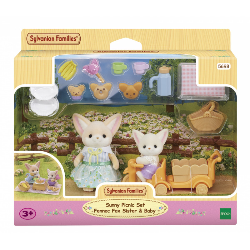 EPOCH Sylvanian Families Sauļošanās piknika komplekts - Fennec lapsas māsa un mazulis