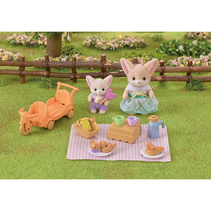 EPOCH Sylvanian Families Sauļošanās piknika komplekts - Fennec lapsas māsa un mazulis