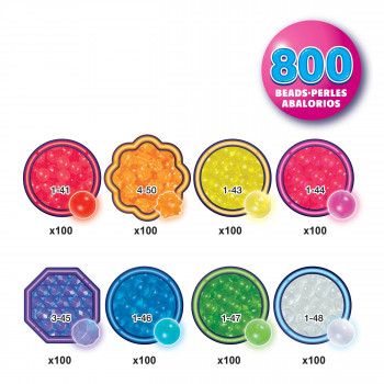 EPOCH Aquabeads neona pērlīšu papildinājuma paka - 600 vienkrāsainas pērlītes 8 neona krāsās, ūdens aktivizējamas, saderīgas ar visiem Aquabeads komplektiem