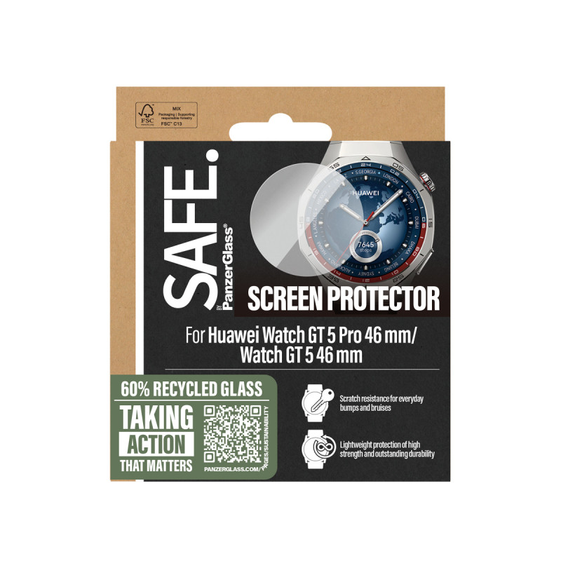SAFE by PanzerGlass rūdīta stikla ekrāna aizsargs Huawei Watch GT 46mm / Pro 46mm
