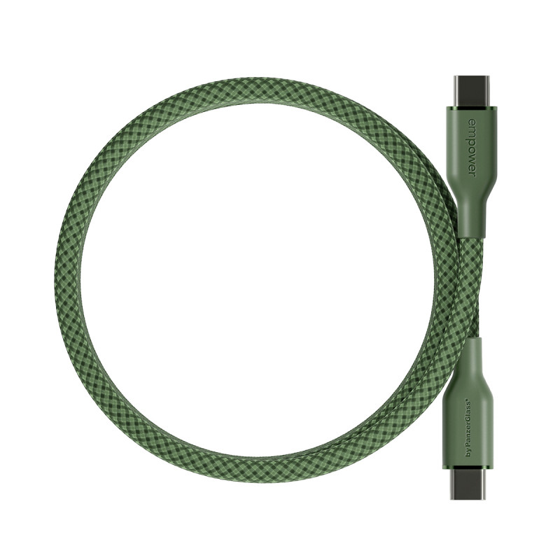 PanzerGlass empower Magnetic 240W USB-C to USB-C kabelis 1,5 m zaļš