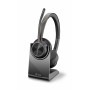 Plantronics Voyager 4320 UC bezvadu Bluetooth austiņas ar uzlādes statīvu, USB-A adapteri, Microsoft Teams sertificētas, melnas