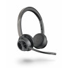 Plantronics Voyager 4320 UC bezvadu Bluetooth austiņas ar uzlādes statīvu, USB-A adapteri, Microsoft Teams sertificētas, melnas