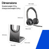 Plantronics Voyager 4320 UC bezvadu Bluetooth austiņas ar uzlādes statīvu, USB-A adapteri, Microsoft Teams sertificētas, melnas