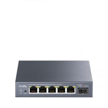 CUDY GS105ES1 5 portu Gigabit Light Managed Switch ar 1 SFP, 4 RJ45, VLAN, QoS, Desktop