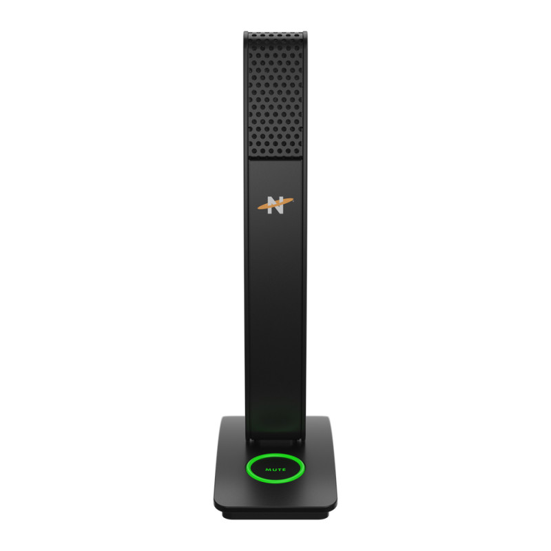 Neat MIC-1010-01 USB kondensatora mikrofons ar kardioīdu rakstu, austiņu monitoringa iespēju, izslēgšanas funkciju un galda statīvu