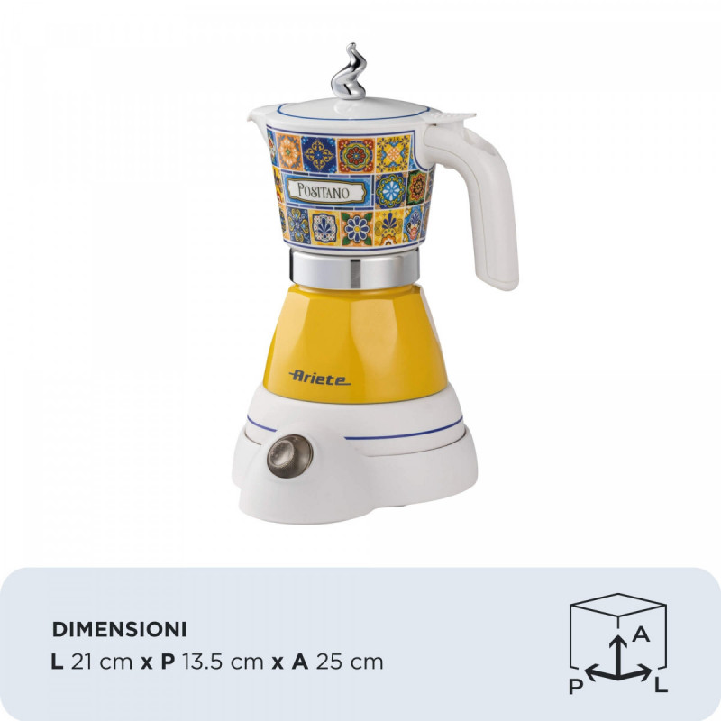 Ariete Moka Positano Elektriskā moka kanna 4 tases Melna 400W