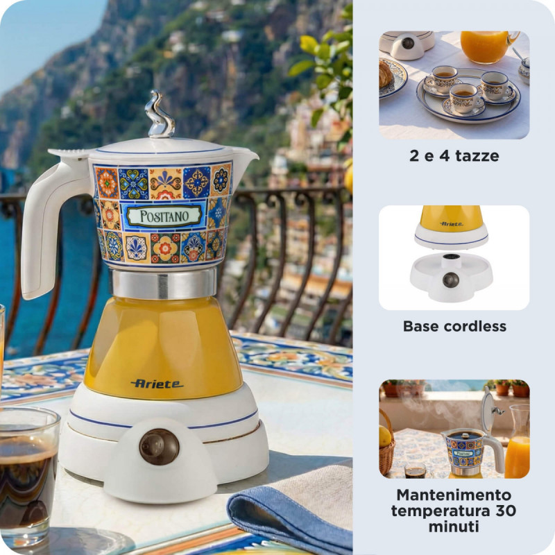 Ariete Moka Positano Elektriskā moka kanna 4 tases Melna 400W