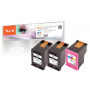 Peach PI300-563 saderīga tintes kasetne 3 iepakojumā melna ciāna fuksīna dzeltena HP DeskJet 1000 1010 1050 1050A 1055 1510 un citiem