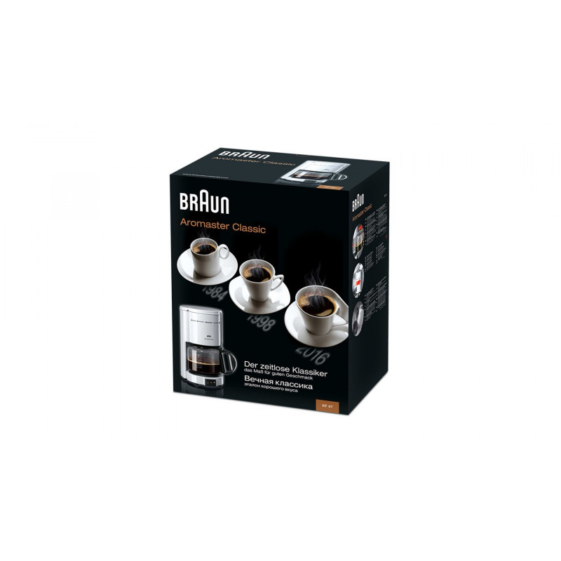 Braun KF 47/1 WH filtrējošā kafijas automāta, 1000 W, balta