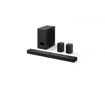 LG DS80TR 5.1.2ch Dolby Atmos skaņas josla ar bezvadu zemfrekvences skaļruni un aizmugurējiem skaļruņiem, 480W, Melna