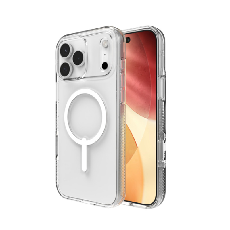 ZAGG Crystal Palace Snap maciņš iPhone 17 Pro Max - caurspīdīgs, MagSafe, D3O Bio aizsardzība