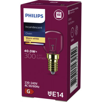 Philips PHI App 40W E14 230-240V T29 Cepeškrāsns lampa bumbierveida