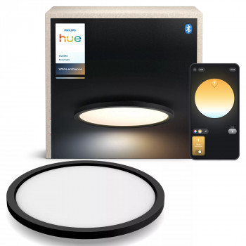 Philips Hue Aurelle apaļais paneļa gaismeklis melns - viedie LED griestu gaismekļi, White Ambiance, 2200 lm, Bluetooth un Zigbee