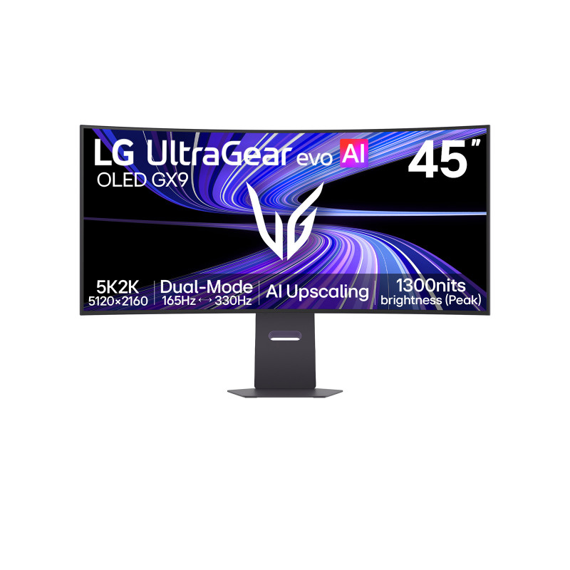 LG UltraGear 45GX950B-B 44,5 collu WQHD 240Hz izliekts OLED spēļu monitors