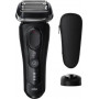 Braun Series 9 Sport 9110s elektriskais skuveklis, mitrā un sausā skūšanās, SyncroSonic tehnoloģija, 5 skūšanās elementi, 60 min darbības laiks, LED displejs, precīzijas trimmeris, melns/pelēks