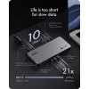 ICY BOX 12-in-1 Diamond Dock USB-C dokstacija ar diviem 4K displejiem, 100W jaudas padevi, Gigabit Ethernet un karšu lasītāju