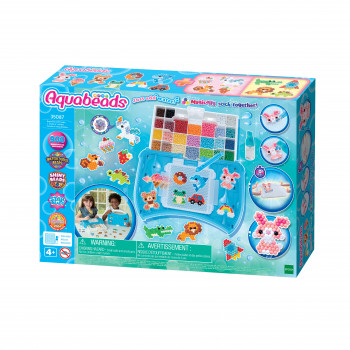 EPOCH Aquabeads Craft Studio iesācēju komplekts – vairāk nekā 800 ar ūdeni aktivizējamu pērlīšu 12 krāsās, atkārtoti lietojams izkārtojuma paplāte, pērlīšu pildspalva un smidzinātājs, bez karstuma vai līmes, radošs pērlīšu mākslas komplekts bērniem no 4 g
