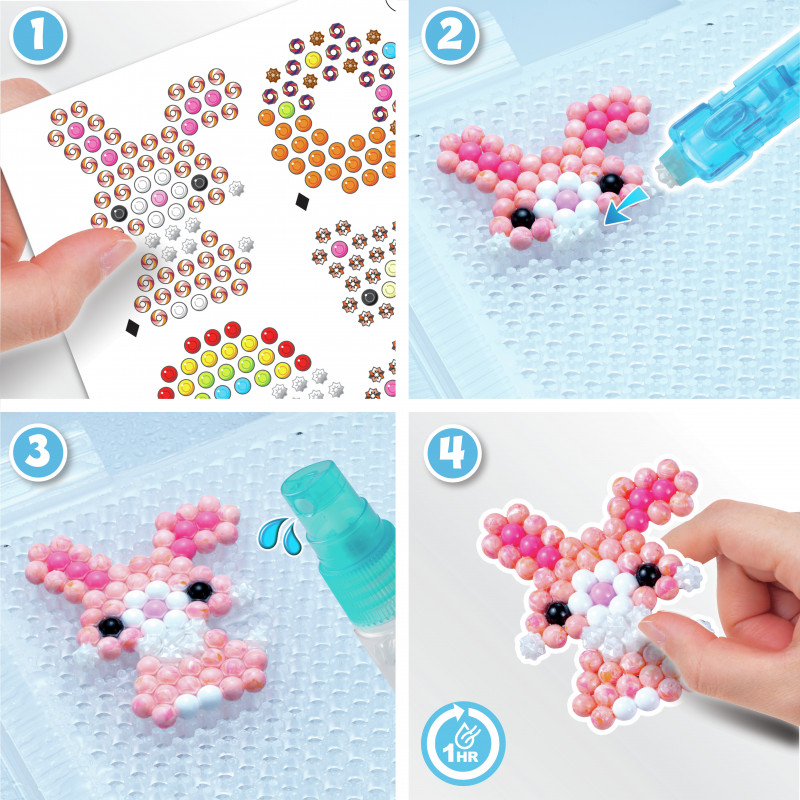 EPOCH Aquabeads Craft Studio iesācēju komplekts – vairāk nekā 800 ar ūdeni aktivizējamu pērlīšu 12 krāsās, atkārtoti lietojams izkārtojuma paplāte, pērlīšu pildspalva un smidzinātājs, bez karstuma vai līmes, radošs pērlīšu mākslas komplekts bērniem no 4 g