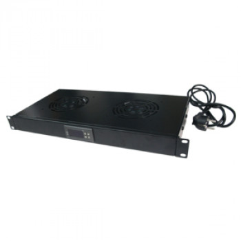 LogiLink 19 inch 1U statīva ventilatora bloks ar 4 ventilatoriem, melns