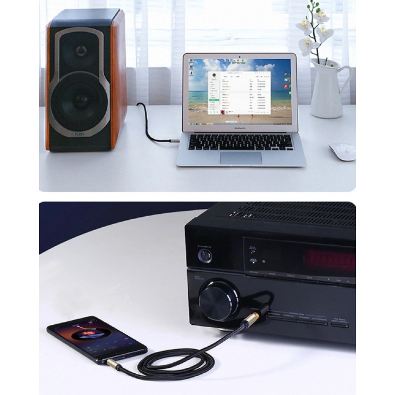 UGREEN 3,5 mm vīriešu uz 3,5 mm vīriešu TRS audio kabelis 5 m pelēks (10630)