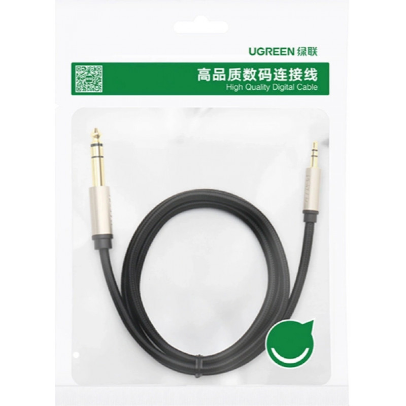 UGREEN 3,5 mm vīriešu uz 3,5 mm vīriešu TRS audio kabelis 5 m pelēks (10630)