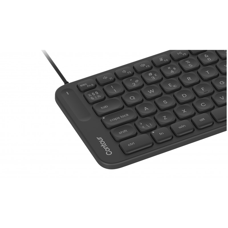Contour Design CDKBBALPN21500 Vadu šķērveida taustiņu kompakta klaviatūra, Ziemeļvalstu izkārtojums, melna