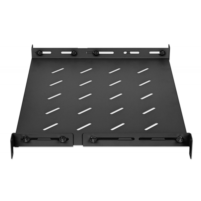 Intellinet statīvs - plaukts - ar regulējamām sliedēm, fiksēts stiprinājums - melns, RAL 9004 - 1U - 48,3 cm (19)