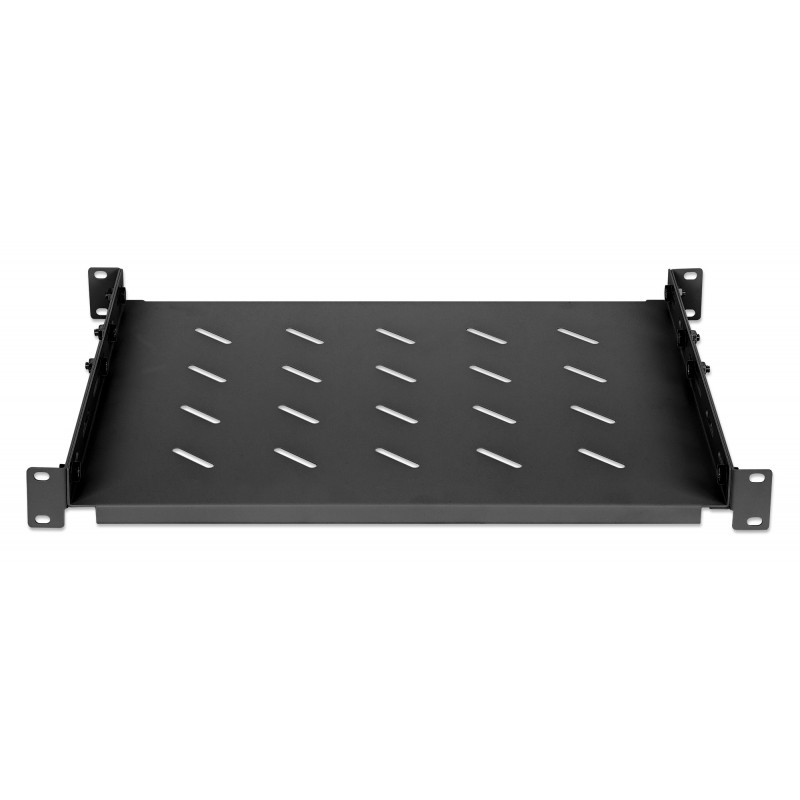 Intellinet statīvs - plaukts - ar regulējamām sliedēm, fiksēts stiprinājums - melns, RAL 9004 - 1U - 48,3 cm (19)