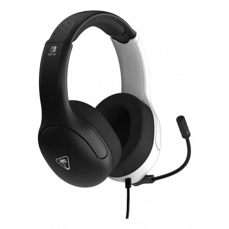 Turtle Beach Airlite Fit austiņas NS melnbaltas - vadu virsauss austiņas spēlēm ar Flip-to-Mute mikrofonu