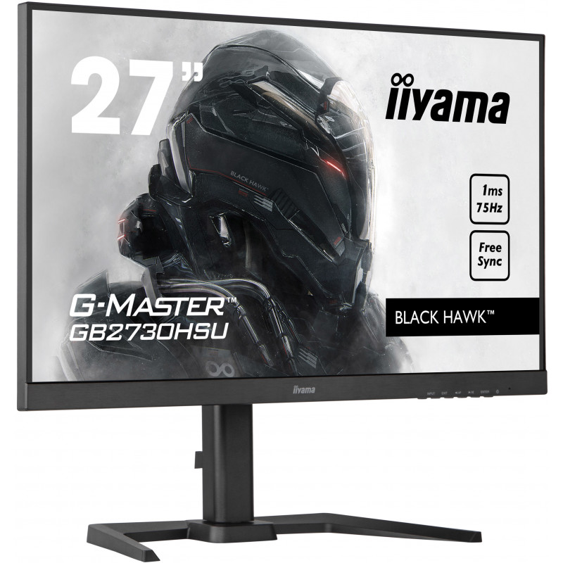 Iiyama G-MASTER Black Hawk GB2730HSU-B5 27 collu Full HD TN spēļu monitors ar 75Hz, 1ms, FreeSync, regulējamu augstumu