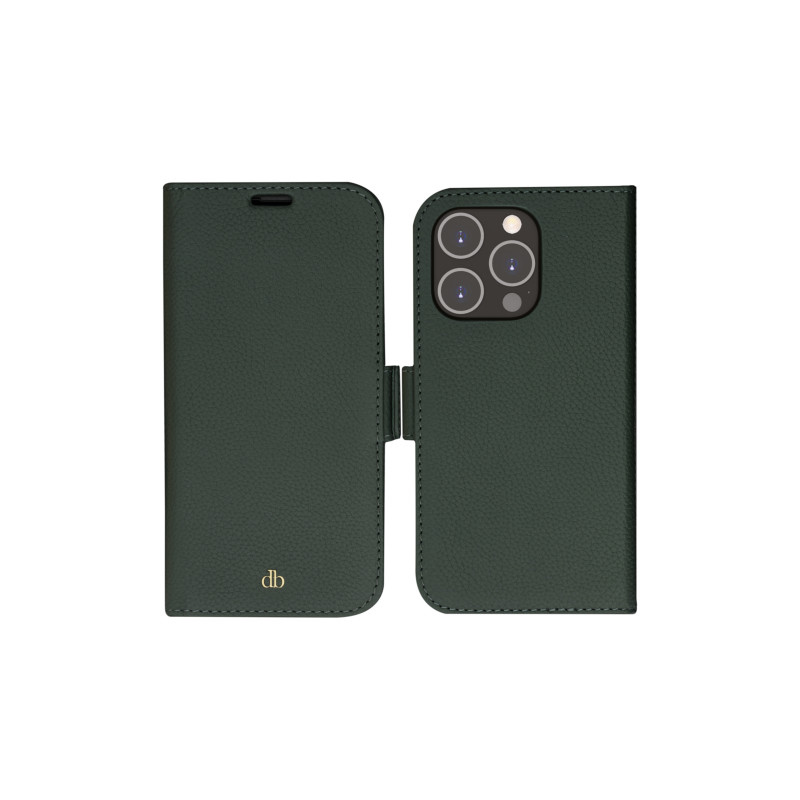 dbramante1928 New York uzvelkamais futrālis Apple iPhone 14 Pro - Evergreen - ilgtspējīga pilngraudu āda