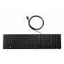 HP Desktop 320K vadu USB klaviatūra - beļģu AZERTY izkārtojums, melna, pilna izmēra ar ciparu tastatūru, izturīga pret šķidruma izšļakstīšanos, plānajiem klientiem un galddatoriem (9SR37AA#AC0)