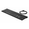 HP Desktop 320K vadu USB klaviatūra - beļģu AZERTY izkārtojums, melna, pilna izmēra ar ciparu tastatūru, izturīga pret šķidruma izšļakstīšanos, plānajiem klientiem un galddatoriem (9SR37AA#AC0)