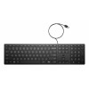 HP Desktop 320K vadu USB klaviatūra - beļģu AZERTY izkārtojums, melna, pilna izmēra ar ciparu tastatūru, izturīga pret šķidruma izšļakstīšanos, plānajiem klientiem un galddatoriem (9SR37AA#AC0)