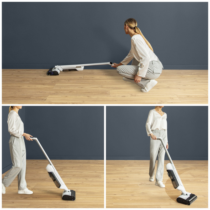 Rowenta GZ7540 X-Clean 10 bezvadu mitrā un sausā putekļsūcējs, 60 min darbības laiks, pašattīrošs un pašizžūstošs, LED displejs, 3 režīmi, 0,9L tīrā ūdens tvertne