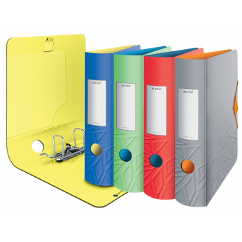 LEITZ Active Urban Chic Lever Arch File A4 82 mm gaiši sarkans poli foam Duo-Optik noapaļots mugurkauls (1116-00-20)