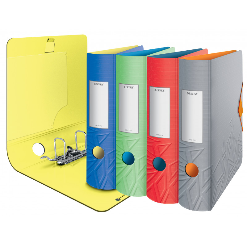 LEITZ Active Urban Chic Lever Arch File A4 82 mm gaiši sarkans poli foam Duo-Optik noapaļots mugurkauls (1116-00-20)
