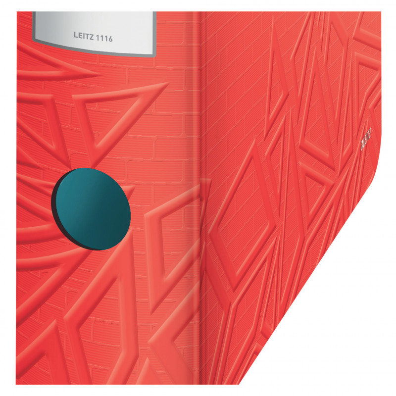 LEITZ Active Urban Chic Lever Arch File A4 82 mm gaiši sarkans poli foam Duo-Optik noapaļots mugurkauls (1116-00-20)