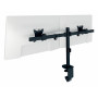 LEITZ Ergo Slim divu monitoru stiprinājums, galda skava, melns, 2 monitoriem 17 inch-32 inch, VESA 75/100, 8 kg uz roku, gāzes atsperes augstuma regulēšana, noliekšana/griešana/rotācija, kabeļu pārvaldība 61640095