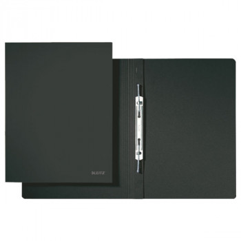 LEITZ spirālveida mape A4 preskartons melna 320 g/m², 80 mm metāla spirālmehānisms, marķēšanas līnijas, 25 gab. iepakojums (3040-02-95)