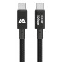 BLACK ROCK USB-C uz USB-C uzlādes un datu kabelis, 100 W Power Delivery, 10 Gbit/s, 1,2 m, melns 00201765