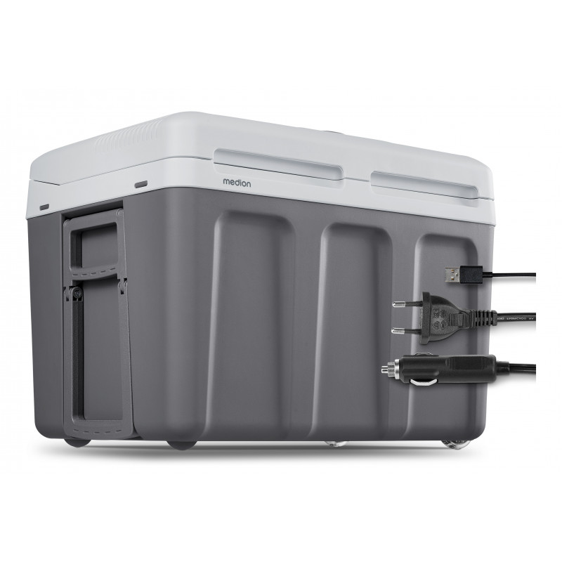MEDION MD13102 TC45 termoelektriskā dzesēšanas kaste 40L pelēka - dzesē un silda, 12V/220-240V/5V USB 50078386