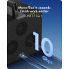 ICY BOX IB-3710-C31 10 nodalījumu USB 3.2 Gen 2 JBOD korpuss 2,5 collu/3,5 collu SATA HDD/SSD, Single Mode, USB-C uz C kabelis, 200 W barošanas bloks, melns